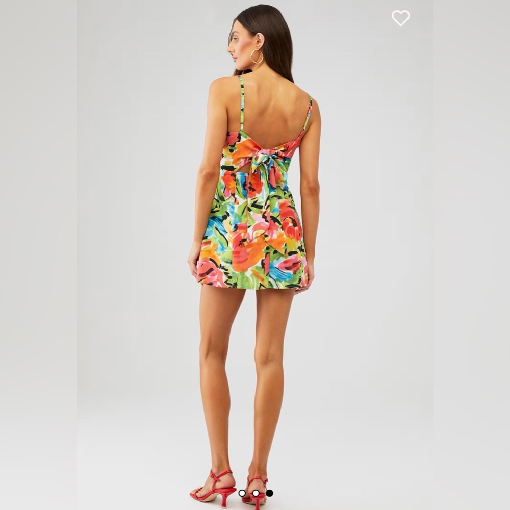 Show Me Your MuMu Lauren Tie Mini Dress in Mimosa Blooms sz M - Picture 2 of 5